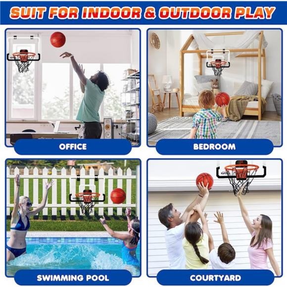 Indoor Mini Basketball Hoop with Electronic Scoreboard -Over The Door Basketball - Picture 3 of 7